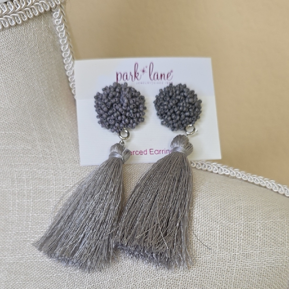 Park Lane Gray Removable Tassel Earrings